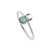 Sterling Silver Larimar Moon Ring