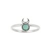 Sterling Silver Larimar Moon Ring