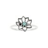 Sterling Silver Larimar Lotus Ring
