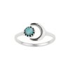 Sterling Silver Larimar Crescent Moon Ring