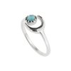 Sterling Silver Larimar Crescent Moon Ring
