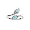 Sterling Silver Larimar bypass Ring