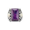 Sterling Silver Purple Turquoise & Mother Of Pearl Ring