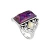 Sterling Silver Purple Turquoise & Mother Of Pearl Ring
