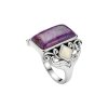 Sterling Silver Purple Turquoise & Mother Of Pearl Ring