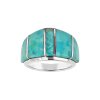 Sterling Silver Blue Turquoise Inlay Ring