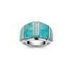 Sterling Silver Blue Turquoise Inlay Ring
