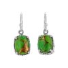 Sterling Silver Mohave Green Turquoise Earrings