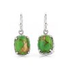Sterling Silver Mohave Green Turquoise Earrings
