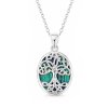 Sterling Silver Malachite Pendant With Chain 18 Inches