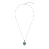 Sterling Silver Malachite Pendant With Chain 18 Inches