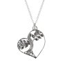 Sterling Silver Marcasite Heart Pendant With Chain 18 Inches