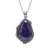 Sterling Silver Purple Turquoise Pendant With Chain 18 Inches