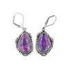 Sterling Silver Purple Turquoise Earrings