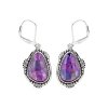 Sterling Silver Purple Turquoise Earrings