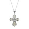 Sterling Silver Mother of Pearl Cross Pendant With Chain 18 Inches