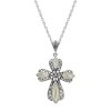 Sterling Silver Mother of Pearl Cross Pendant With Chain 18 Inches