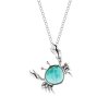 Sterling Silver Larimar Crab Pendant With Chain 18 Inches