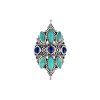 Sterling Silver Turquoise With Lapis Lazuli Ring