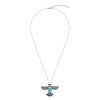 Sterling Silver Turquoise With Lapis Lazuli Eagle Pendant With Chain 18 Inches