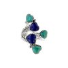 Sterling Silver Turquoise With Lapis Lazuli Heart Ring