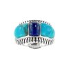 Sterling Silver Lapis Lazuli With Turquoise Ring