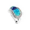 Sterling Silver Lapis Lazuli With Turquoise Ring