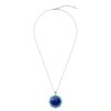 Sterling Silver Lapis Lazuli With Turquoise Pendant With Chain 18 Inches