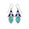Sterling Silver Turquoise With Lapis Lazuli Earrings
