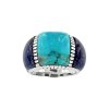 Sterling Silver Turquoise With Lapis Lazuli Ring