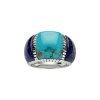 Sterling Silver Turquoise With Lapis Lazuli Ring