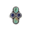 Sterling Silver Turquoise With Lapis Lazuli Ring