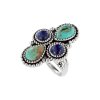 Sterling Silver Turquoise With Lapis Lazuli Ring