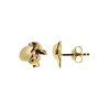 Sterling Silver White Cublic Zirconia Cowboy hat Stud Over 18K Yellow Gold Plated