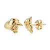 Sterling Silver White Cublic Zirconia Cowboy hat Stud Over 18K Yellow Gold Plated