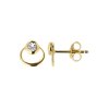 Sterling Silver White Cublic Zirconia Earrings Over 18K Yellow Gold Plated