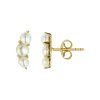 Sterling Silver Fresh Water Pearl Earrings Over 18K Yellow Gold Plated