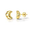 Sterling SilverCroissant Earrings Over 18K Yellow Gold Plated