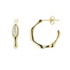Sterling Silver Mother of Pearl Earrings Over 18K Yellow Gold Plated