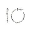 Sterling Silver White Cublic Zirconia Hoop Earrings