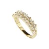 Sterling Silver White Cublic Zirconia Marquise Double Row Over 18K Yellow Gold Plated