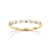 Sterling Silver White Cublic Zirconia Baguette Ring Over 18K Yellow Gold Plated