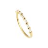 Sterling Silver White Cublic Zirconia Baguette Ring Over 18K Yellow Gold Plated