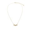 Sterling Silver White Cublic Zirconia Three Flowers Necklace Over 18K Yellow Gold Plated with Chain 18 Inches
