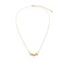Sterling Silver White Cublic Zirconia Three Flowers Necklace Over 18K Yellow Gold Plated with Chain 18 Inches