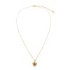 Sterling Silver Garnet Heart pendant Over 18K Yellow Gold Plated with Chain 18 Inches