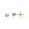Round Moissanite Sterling Silver Stud Earrings Round 4.5 MM.