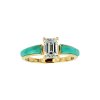 Sterling Silver Moissanite With Turquoise Ring