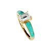 Sterling Silver Moissanite With Turquoise Ring