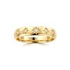 Sterling SilverWhite Cublic Zirconia  North Star Ring Over 18K Yellow Gold Plated